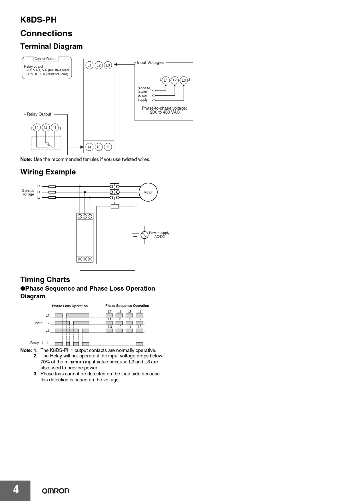 Relé de fases Omron K8DS-PH1