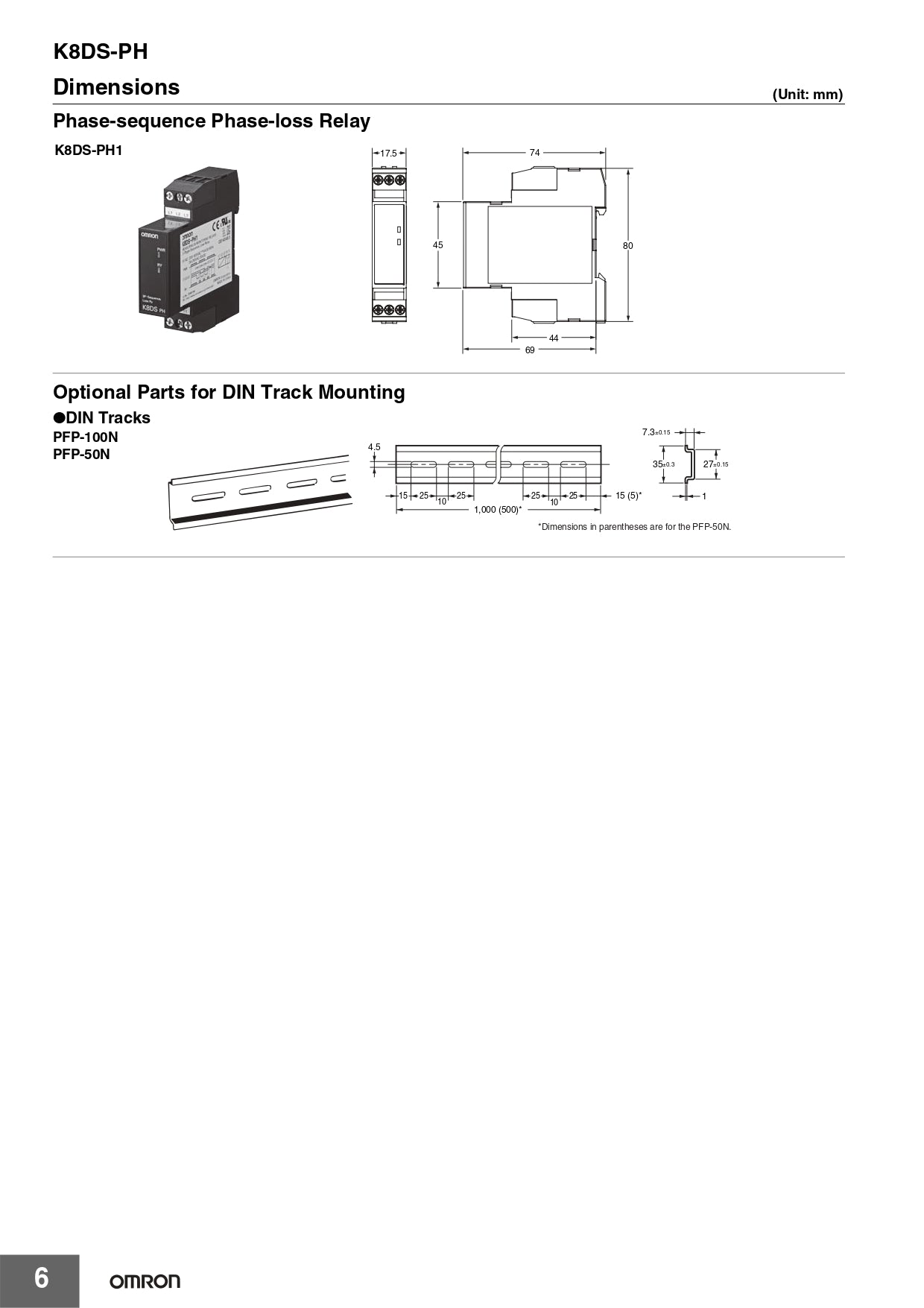 Relé de fases Omron K8DS-PH1