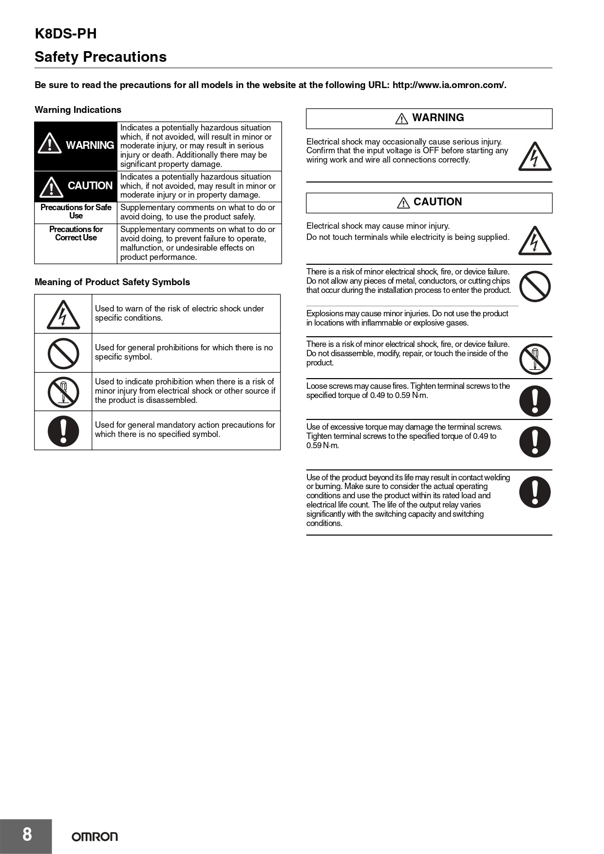 Relé de fases Omron K8DS-PH1